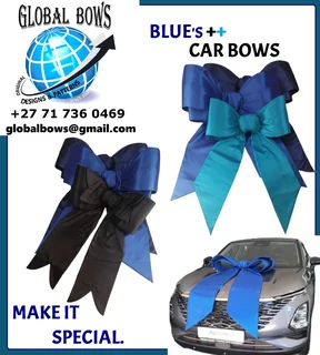 Blue Car Bows and Black Car Bows