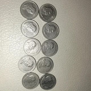 10 X1965 5c Coin Afrikaans