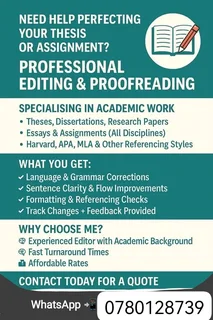 Writing, Editing ~Research, Dissertation, Research Proposal, Thesis in Honours, MBA/LLM/MA/Msc/PhD