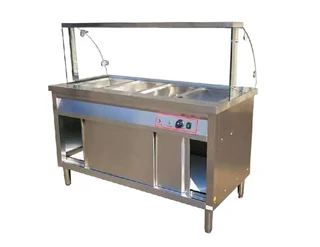 Bain Marie Cabinet Floor Standing With Curved Glass -Food Warmer