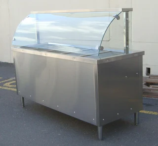 Bain Marie Cabinet Floor Standing With Curved Glass -Food Warmer
