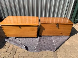 Antique Yellow Wood Wagon Chest