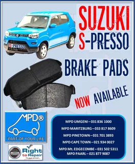 Suzuki S Presso Front Brake Pads Available
