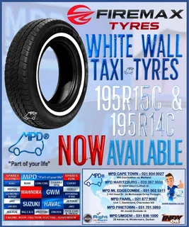 'FIREMAX' White Wall Tyres -[195r15c & 195R14c]- Now Available !