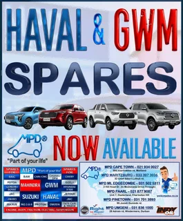 All Your Haval And Gwm Spares Available Now Only At Mpd Spares !!!