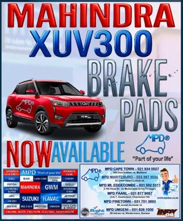 XUV300 -Front and Rear Brake pads Available Now !!!