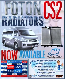 Foton Cs2 Petrol Radiators Now Available !!!