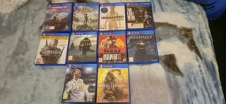Playstation 4 slim with 10 games and 3 controllers