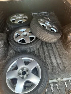 15 inch polo rims with new tyres.