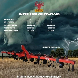 Interrow cultivators available for sale at Mad Farmer SA Middelburg MP.