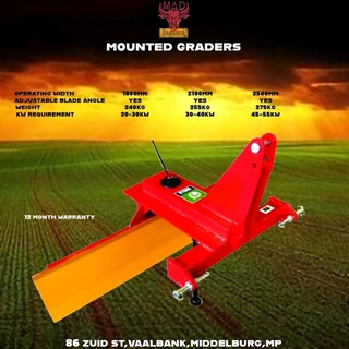 Mounted Graders available for sale at Mad Farmer SA Middelburg MP.