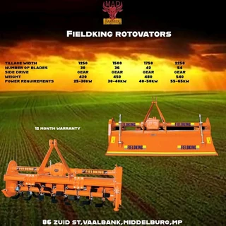 Fieldking Rotovators available for sale at Mad Farmer SA Middelburg MP.
