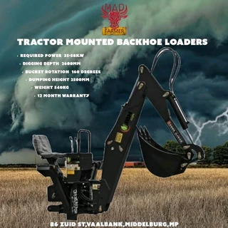 New Backhoe attachment tractor mounted available for sale at Mad Farmer SA Middelburg MP.
