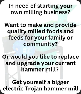 Trojan TGS210E 4HP MegaMill 220v 1 phase electric belt driven hammer mill, grinding mill.