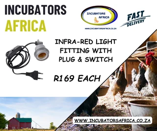 Poultry Light Fitting with plug & switch 1 pack