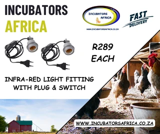 Poultry Light Fitting Combo Pack of 2 with plug and switch