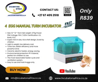 4 egg Incubator manuel turn