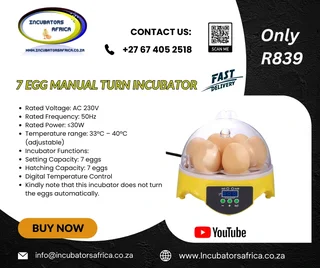 7 egg Incubator manuel turn