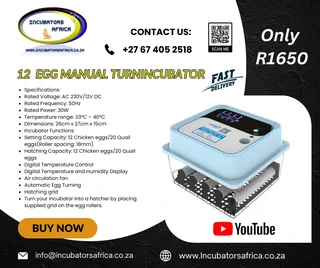 12 egg automatic Incubator 12v &220v