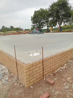 Concrete flooring installations.