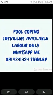 POOL COPING Labour Only 0813664446
