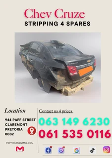 Chev cruze stripping for spares Whatsapp me 0636348112
