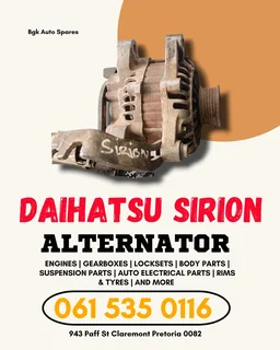 Daihatsu sirion alternator Call or WhatsApp me 0636348112