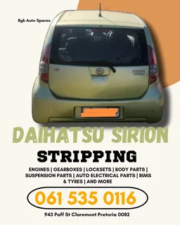 Daihatsu sirion stripping for spares Call or WhatsApp me 061 535 0116