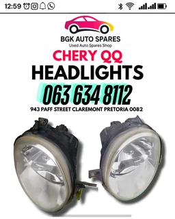Chery QQ headlights for sale Whatsapp me for prices 063 149 6230