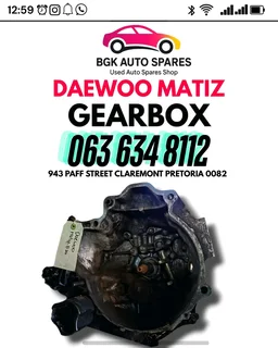 Daewoo matiz gearbox Call me for prices 063 149 6230
