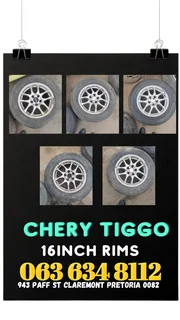 Chery tiggo 16inch rims Call or WhatsApp me 0636348112