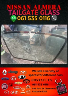 Nissan almera tailgate glass Call or WhatsApp me 0636348112