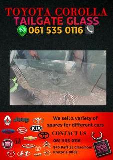 Toyota corolla tailgate glass Call or WhatsApp me 0636348112