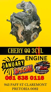 Chery QQ 3 cylinder engine R10000 Call or WhatsApp me 0636348112