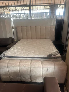 Queen size base headboard and mattress