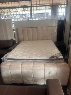 Queen size base headboard and mattress