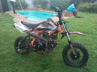 2025 Big Boy JNR 90 Junior Pit Bike Offroad Motorbike and Protective Gear Helmet