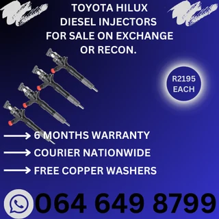 Toyota Hilux diesel injectors for sale on exchange - or recon - same day service available
