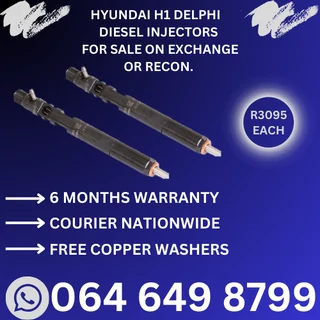 Hyundai H1 diesel injectors for sale - we sell on exchange or recon 6 moths warranty