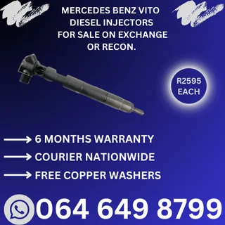 Diesel injectors for sale - we sell on exchange or recon - 6 months warranty included.