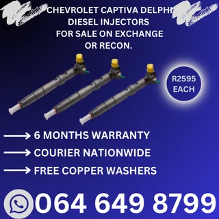 Diesel injectors for sale - we sell on exchange or recon - 6 months warranty included.
