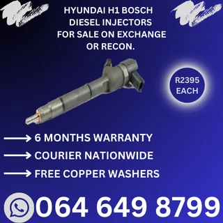 Hyundai H1 diesel injectors for sale on exchange 6 months warranty