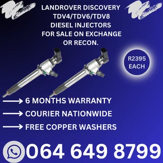 Discovery TDV 8 Diesel injectors for sale on exchange or to recon 6 months warranty
