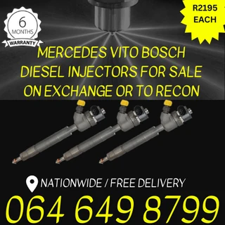 Mercedes Vito Bosch Diesel Injectors For Sale - 6 Months Warranty
