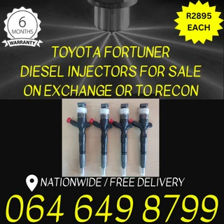 Toyota Fortuner Diesel Injectors For Sale - We Sell On Exchange Or Recon