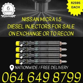 Nissan Micra 1.5 diesel injectors for sale on exchange with 6 months warranty free delivery.