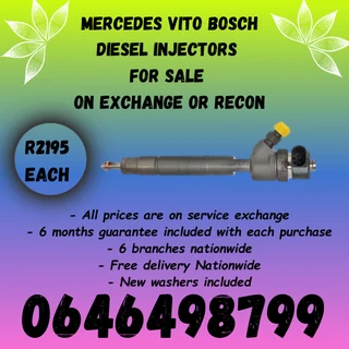 Mercedes Vito diesel injectors for sale 6 months warranty