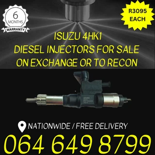 Isuzu 4HK1 diesel injectors for sale on exchange with a warranty and free delivery.