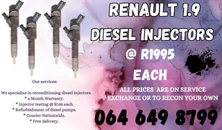 Renault 1.9 Diesel Injectors For Sale 6 Months Warranty