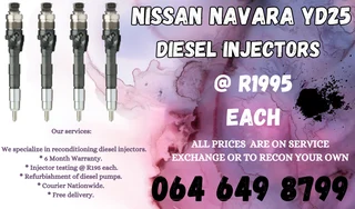 Nissan Navara Yd25 Diesel Injectors For Sale Free Copper Washers
